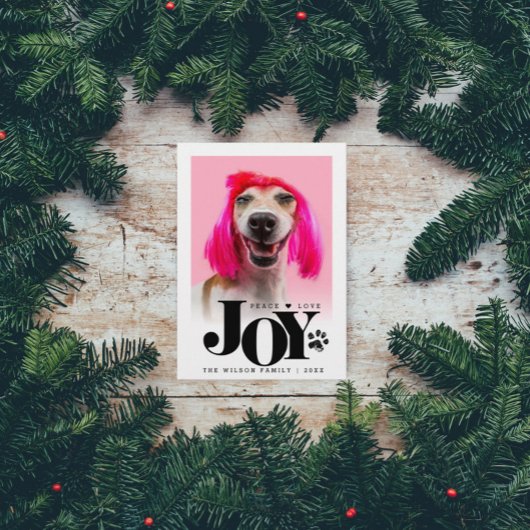 世界に一つだけのペット写真 JOY ポイントラッピング ホリデー シーズンカード