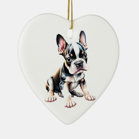 世界に一つだけのボストンテリアの子犬 セラミックオーナメント (右)