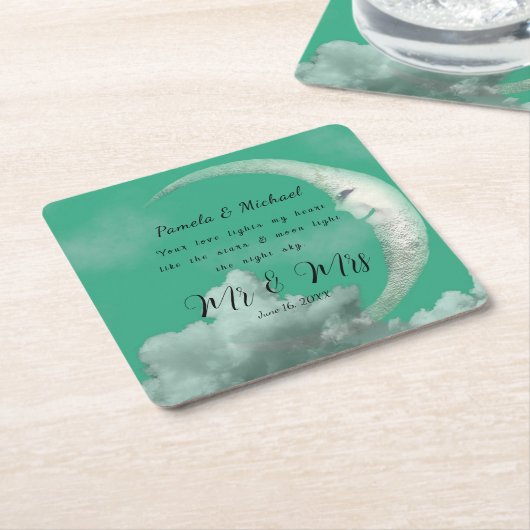 世界に一つだけのラブライトが私の心に火をつける スクエアペーパーコースター (アングル)