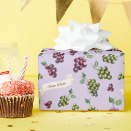 世界に一つだけの上品なワインブドウのオーダーメイド水彩画 ラッピングペーパー