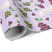 世界に一つだけの上品なワインブドウ オーダーメイド水彩画 ラッピングペーパー (ロールコーナー)