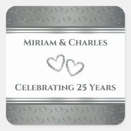 世界に一つだけの優雅で豪華な銀の25周年記念品 スクエアシール