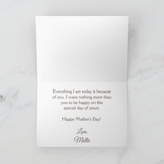 世界に一つだけの写真とメッセージをカスタマイズ「ママ、愛してる」 シーズンカード (内部)