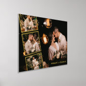 世界に一つだけの写真コラージュ オーダーメイド ネーム入り おしゃれ ゴールド 箔ポスター (レイダウン)