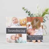 世界に一つだけの写真コラージュ　第三子誕生のお知らせ 案内状 (スタンド正面)