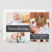 世界に一つだけの写真コラージュ 第三子誕生のお知らせ 案内状 (正面/裏面)