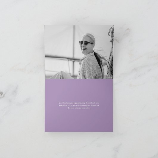 世界に一つだけの写真付き葬儀お礼カード サンキューカード (内部)