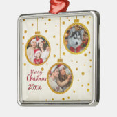 世界に一つだけの写真 - オーダーメイド家族のホリデー装飾 メタルオーナメント (左)