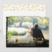 世界に一つだけの写真 ゴールドハート ありがとう サンキューカード (正面/裏面)