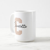 世界に一つだけの名入りコーヒーマグ　シンプルなイニシャルギフト コーヒーマグカップ (正面左)