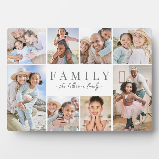 世界に一つだけの名前入り家族写真コラージュ フォトプラーク (正面)