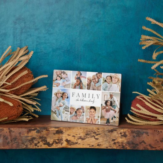 世界に一つだけの名前入り家族写真コラージュ フォトプラーク (側面)
