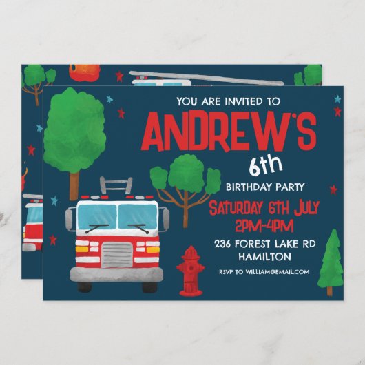 世界に一つだけの子供の誕生日パーティー招待状 招待状 (正面/裏面)