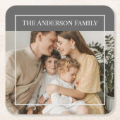 世界に一つだけの家族の写真 | オーダーメイド家族の名前 スクエアペーパーコースター (正面)