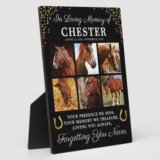 世界に一つだけの愛する馬の追悼プレート フォトプラーク (側面)