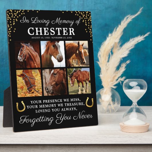 世界に一つだけの愛する馬の追悼プレート フォトプラーク (側面)