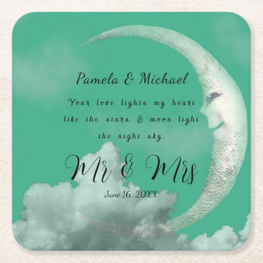 世界に一つだけの愛の光が私の心に スクエアペーパーコースター (正面)