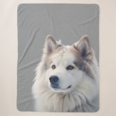 世界に一つだけの愛犬の写真入りグレー毛布 シェルパブランケット (正面)