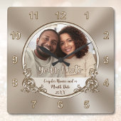 世界に一つだけの時計 結婚祝いやシャワーのギフトに最適なプレゼント スクエア壁時計