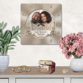 世界に一つだけの時計 結婚祝いやシャワーのギフトに最適なプレゼント スクエア壁時計