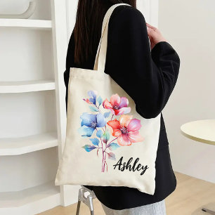 世界に一つだけの水彩画の花のバッグ ブライズメイドに最適 トートバッグ