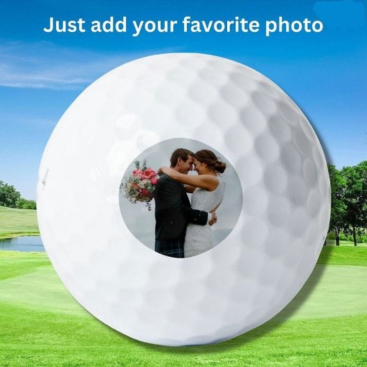 世界に一つだけの特別なウェディング or 結婚記念日 カスタム フォト ゴルフボール