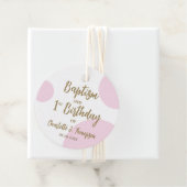 世界に一つだけの特別なピンクゴールドの赤ちゃんの洗礼と1歳の誕生日 フェイバータグ (インサイチュ)