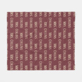 世界に一つだけの特別なブランケット、妻への記念日の贈り物にぴったりなMr. & Mrs.  のオリジ フリースブランケット (正面(横))