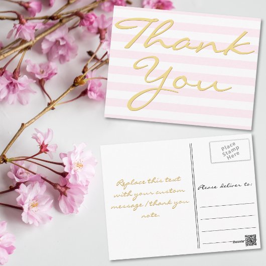 世界に一つだけの特別なメモ 現代的でエレガントなストライプに感謝を込めて ポストカード