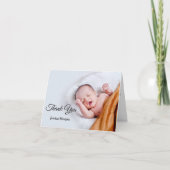 世界に一つだけの特別な写真を使った、赤ちゃんの折り紙でできたお礼のカードです サンキューカード (正面)