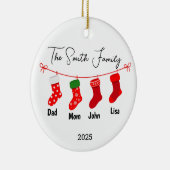 世界に一つだけの特別な四人家族のオーナメント、家族へのプレゼント セラミックオーナメント (右)