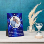 世界に一つだけの特別な結婚記念日の贈り物やウェディングギフト フォトプラーク (側面)