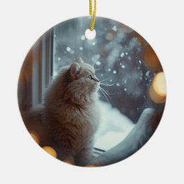 世界に一つだけの猫の写真のクリスマスオーナメント セラミックオーナメント
