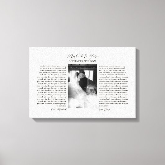 世界に一つだけの結婚誓約 写真記念品 キャンバスプリント (正面)