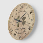 世界に一つだけの結婚1周年記念時計 ラージ壁時計 (傾斜)