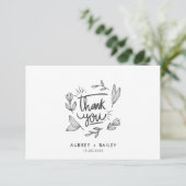 世界に一つだけの美しいカリグラフィーで綴るウェディングサンクスノート豪華版 サンキューカード (スタンド正面)