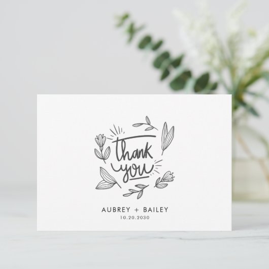 世界に一つだけの美しいカリグラフィーで綴るウェディングサンクスノート豪華版 サンキューカード (スタンド正面)