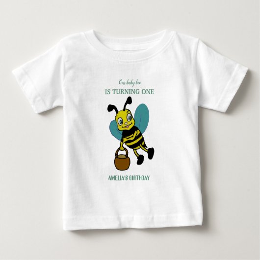世界に一つだけの誕生年 1歳の誕生日パーティー ベビーTシャツ (正面)