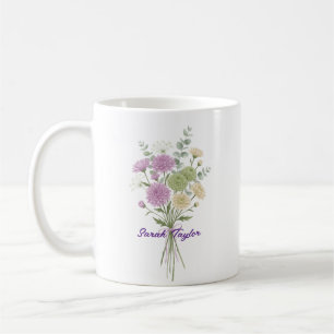 世界に一つだけの誕生花 菊 オーダーメイド コーヒーマグカップ