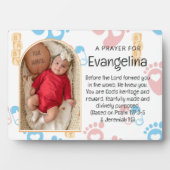 世界に一つだけの赤ちゃんのためのクリスチャンの祈り記念品 フォトプラーク (正面)