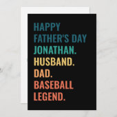 世界に一つだけの野球の伝説のお父さんへ 父の日 シーズンカード (正面/裏面)