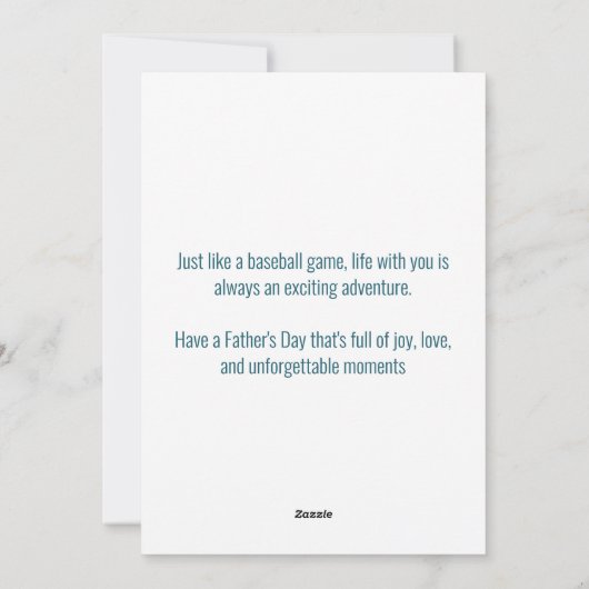 世界に一つだけの野球の伝説のお父さんへ 父の日 シーズンカード (裏面)