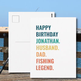 世界に一つだけの釣り伝説レトロテキスト誕生日 ポストカード