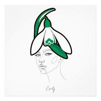 世界に一つだけの1月誕生花肖像画 フォトプリント           