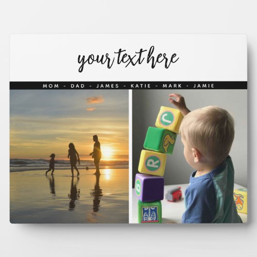 世界に一つだけの2枚の写真で家族の愛の記憶を残そう フォトプラーク (正面)