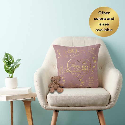 世界に一つだけの50周年結婚記念ギフト クッション