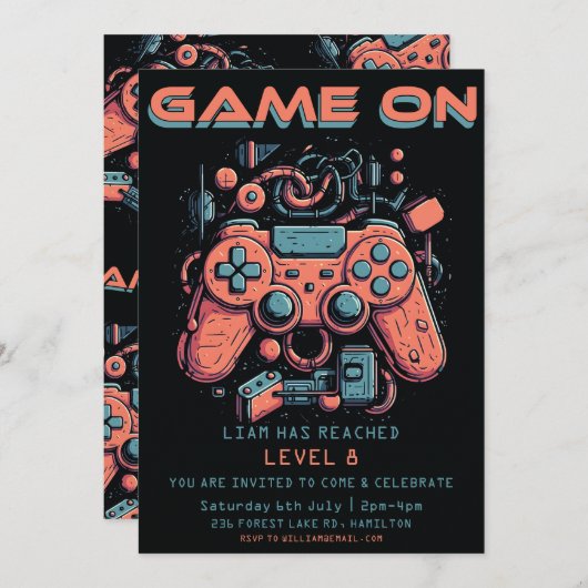 世界に一つだけの、特別な子供の誕生日パーティー招待状 招待状 (正面/裏面)