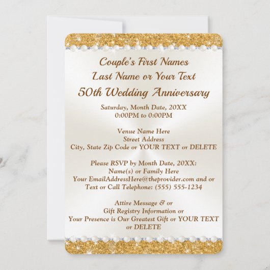 世界に一つだけの、50周年記念 フォト 招待状 (裏面)