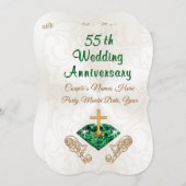 世界に一つだけの、55周年結婚記念日招待状 招待状 (正面/裏面)