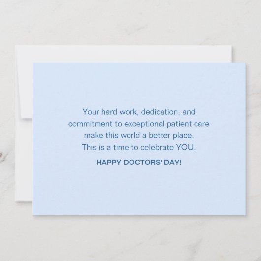 世界に値するハッピードクターデー感謝してい カード (裏面)